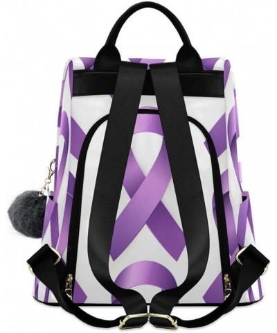 Cancer Awareness Blue Ribbons Backpack for Women Anti-theft Backpack Handbag Cancer Awareness Purple Ribbons $16.79 Backpacks