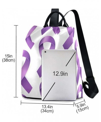 Cancer Awareness Blue Ribbons Backpack for Women Anti-theft Backpack Handbag Cancer Awareness Purple Ribbons $16.79 Backpacks