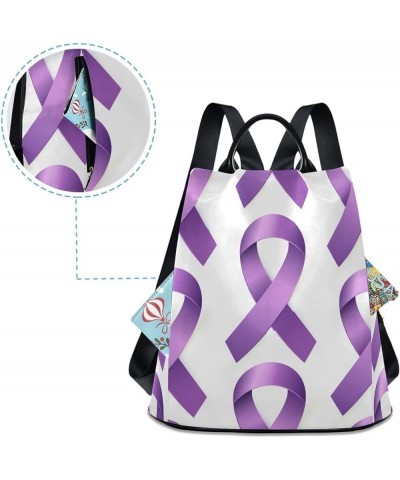 Cancer Awareness Blue Ribbons Backpack for Women Anti-theft Backpack Handbag Cancer Awareness Purple Ribbons $16.79 Backpacks