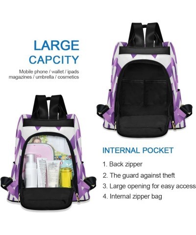 Cancer Awareness Blue Ribbons Backpack for Women Anti-theft Backpack Handbag Cancer Awareness Purple Ribbons $16.79 Backpacks