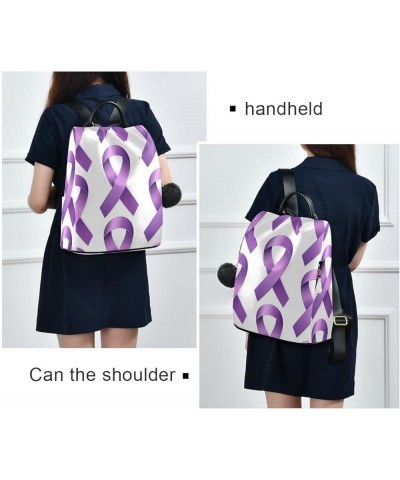 Cancer Awareness Blue Ribbons Backpack for Women Anti-theft Backpack Handbag Cancer Awareness Purple Ribbons $16.79 Backpacks