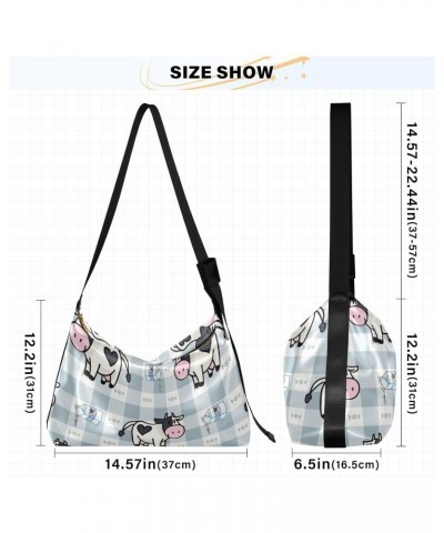 Milk and Cute Cow Crossbody Bag Hobo Handbag Purse Fashion PU Leather Shoulder Bags for Women $17.67 Hobo Bags