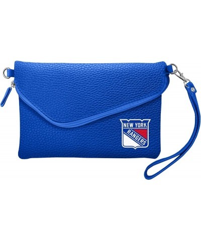 NHL Soft Pebble Fold Over Purse - Large Wristlet - includes Shoulder Strap New York Rangers $9.63 Crossbody Bags