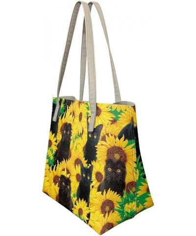 Women's Shoulder Handbags Back Packs/Handbags Tote Bags for Work Date Black Cat Sunflower $29.49 Totes