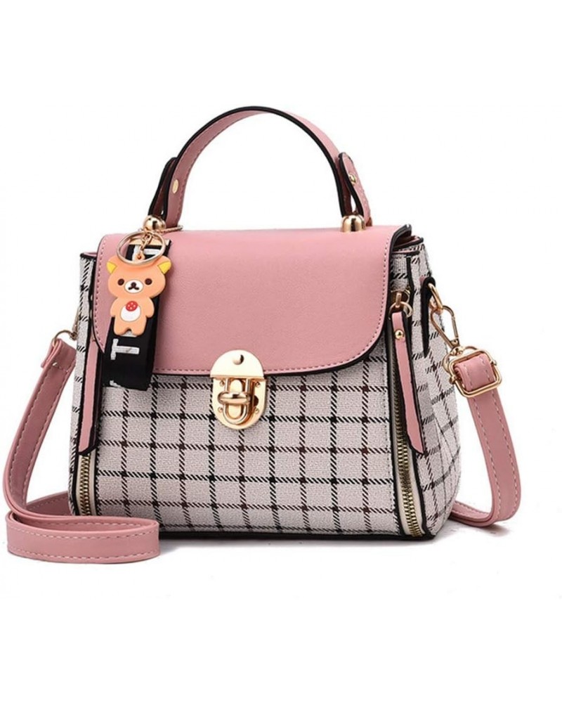 LYANYAN® Women Satchel Handbags Cute Ladies Shoulder Bags Tote Bags PU leather Cross-Body Bags With Bear pendant Pink $33.20 ...