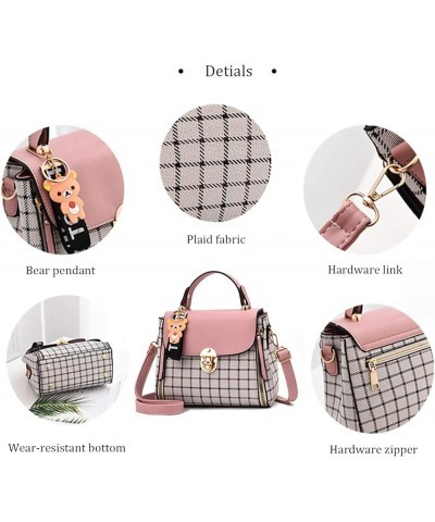 LYANYAN® Women Satchel Handbags Cute Ladies Shoulder Bags Tote Bags PU leather Cross-Body Bags With Bear pendant Pink $33.20 ...