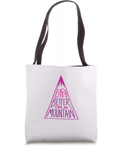 Life Is Better On A Mountain, Cool Casual Camping Graphic Tote Bag $11.32 Totes