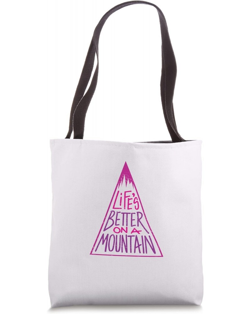 Life Is Better On A Mountain, Cool Casual Camping Graphic Tote Bag $11.32 Totes