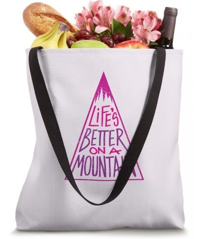 Life Is Better On A Mountain, Cool Casual Camping Graphic Tote Bag $11.32 Totes