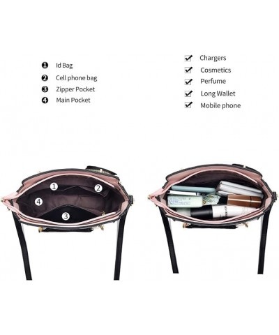 Women's Handbag Set Fashionable Handbag Single Shoulder Crossbody Bag Equipped With Lightweight Zero Wallet Black 2 $19.97 Sa...