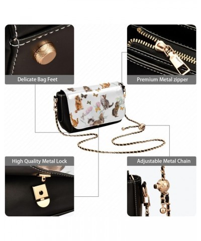 Cats Butterflies Crossbody Bags for Women Handbag Leather Purse Shoulder Bag for Work Gifts Daily $18.40 Shoulder Bags