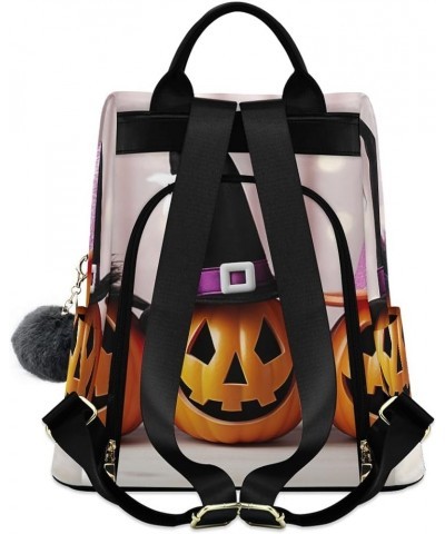 Halloween Pumpkins with Hats Backpack Purse for Women Anti Theft Fashion Travel Bag Halloween Pumpkins With Hats $18.86 Backp...