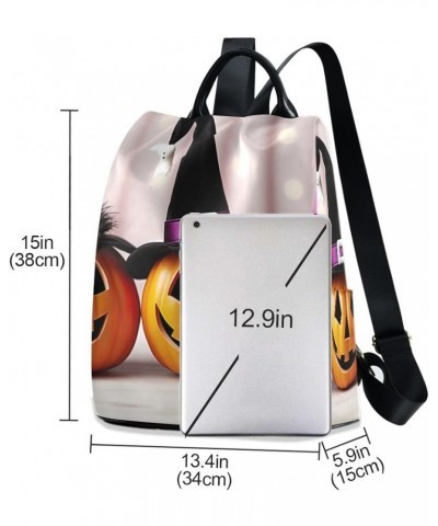 Halloween Pumpkins with Hats Backpack Purse for Women Anti Theft Fashion Travel Bag Halloween Pumpkins With Hats $18.86 Backp...