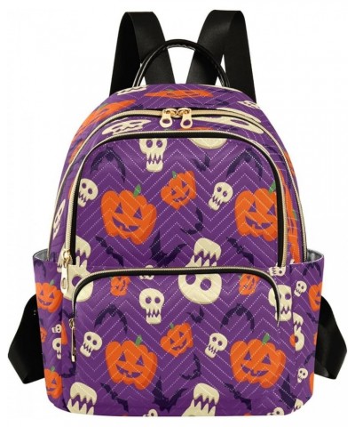 Halloween Skull Ghost Bat Women Backpack Purse Ladies Fashion Shoulder Bag Daypack Travel Bag 10L Medium $19.24 Backpacks