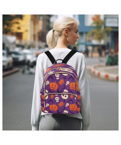 Halloween Skull Ghost Bat Women Backpack Purse Ladies Fashion Shoulder Bag Daypack Travel Bag 10L Medium $19.24 Backpacks