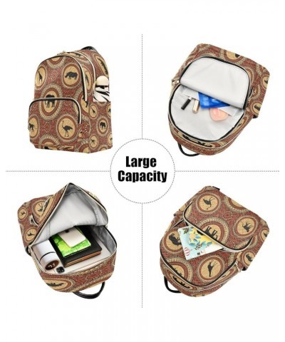 Animal Elephant Giraffe Mandala Women Backpack Purse Ladies Fashion Shoulder Bag Daypack Travel Bag 7.5L Small $17.97 Backpacks