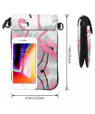 women leather Cell Phone Purse Pink Flamingo pattern Multifunction,Soft, durable,Convenient for daily use and travel, Black, ...