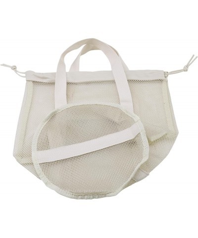 Atmneris Mesh Beach Tote Bag Foldable Swimming Bag Large Shoulder Handbag Casual Travel Hollow Shopping Bag White $7.90 Shoul...