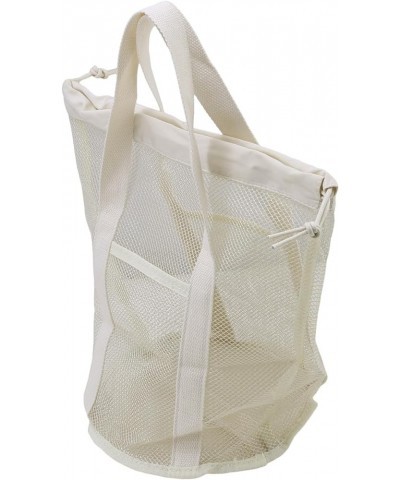 Atmneris Mesh Beach Tote Bag Foldable Swimming Bag Large Shoulder Handbag Casual Travel Hollow Shopping Bag White $7.90 Shoul...