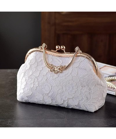 Vintage Embroidery Clutch Handbag Women Solid Satin Diamond Evening Bag Elegant Female Dinner Chain Messenger Bag Purse (Colo...