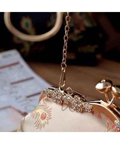 Vintage Embroidery Clutch Handbag Women Solid Satin Diamond Evening Bag Elegant Female Dinner Chain Messenger Bag Purse (Colo...