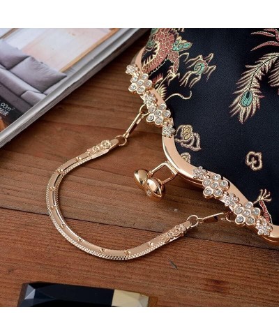 Vintage Embroidery Clutch Handbag Women Solid Satin Diamond Evening Bag Elegant Female Dinner Chain Messenger Bag Purse (Colo...