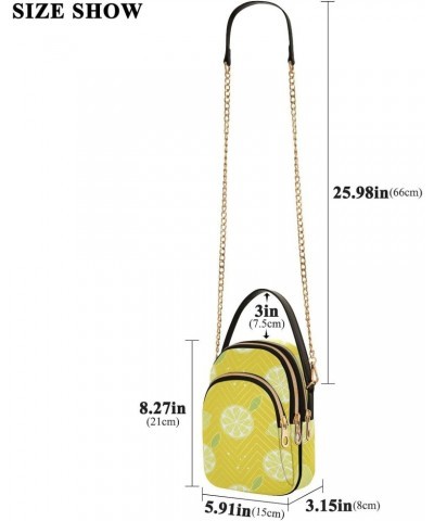 Lemon Crossbody Bags for Women Chain Crossbody Flight Bag Sling Bag with Chain Strap for Women Travel $11.18 Crossbody Bags