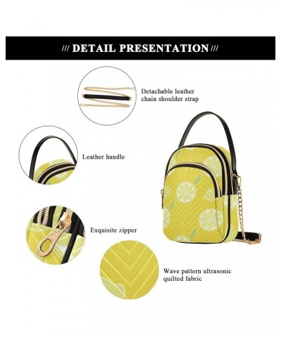 Lemon Crossbody Bags for Women Chain Crossbody Flight Bag Sling Bag with Chain Strap for Women Travel $11.18 Crossbody Bags