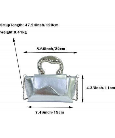 Small Silver Bag Crossbody Bags Satchels Y2K Evening Bags Handbag for Women Hobo Bags Shoulder Bags Tote Bag for Women 2024 C...