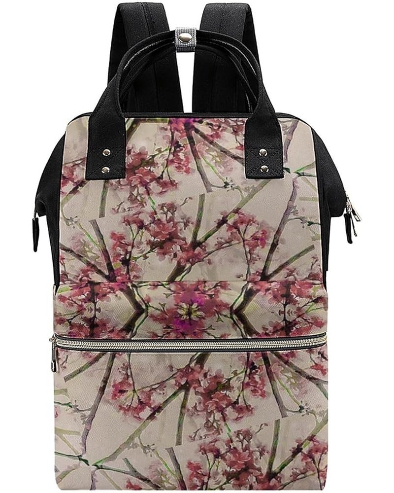 Solar System Backpack Work Business, Travel Rucksack Daypack for Adults Women, Handbag,Black Floral Pattern $28.08 Backpacks