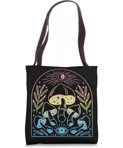 Mushroom Moon Phases Hippie Colorful Pastel Kawaii Aesthetic Tote Bag $11.43 Totes