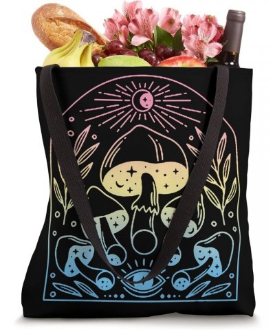 Mushroom Moon Phases Hippie Colorful Pastel Kawaii Aesthetic Tote Bag $11.43 Totes