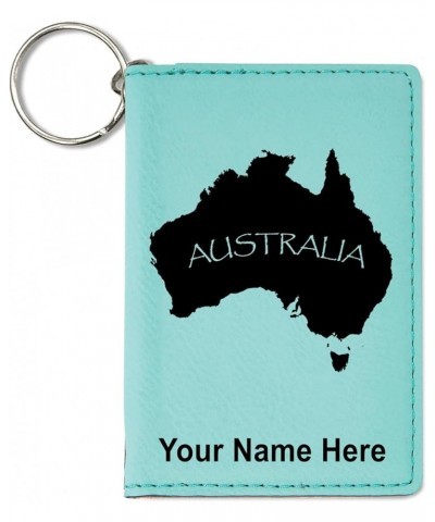 ID Holder Wallet, Australian Continent, Personalized Engraving Included (Rustic) Teal $14.00 Wallets