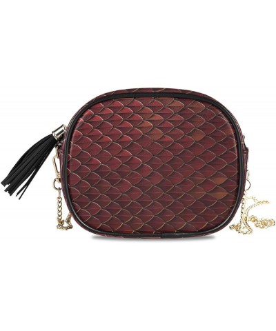 Women's Snake Art PU Leather Crossbody Bag Shoulder Purse with Tassel Multi 09 $14.39 Crossbody Bags