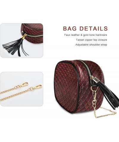 Women's Snake Art PU Leather Crossbody Bag Shoulder Purse with Tassel Multi 09 $14.39 Crossbody Bags