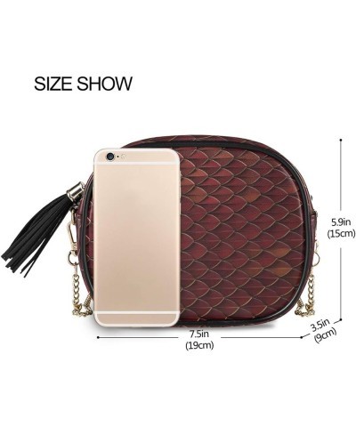 Women's Snake Art PU Leather Crossbody Bag Shoulder Purse with Tassel Multi 09 $14.39 Crossbody Bags