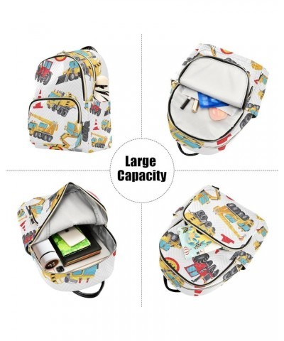 Women Backpack Toy Truck Roadblock Sign Anti-Theft Travel Backpack with Luggage Belt Lightweight Handbag Lady Purse Roomy Dou...