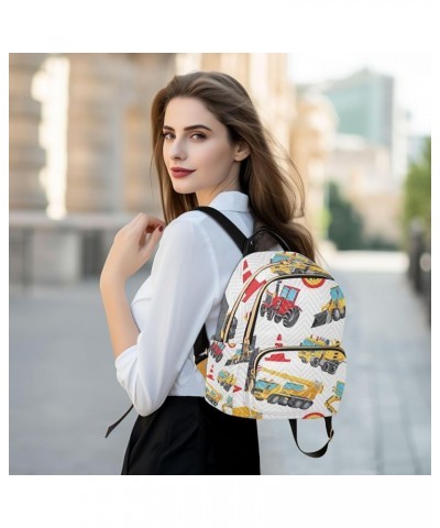 Women Backpack Toy Truck Roadblock Sign Anti-Theft Travel Backpack with Luggage Belt Lightweight Handbag Lady Purse Roomy Dou...