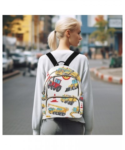 Women Backpack Toy Truck Roadblock Sign Anti-Theft Travel Backpack with Luggage Belt Lightweight Handbag Lady Purse Roomy Dou...