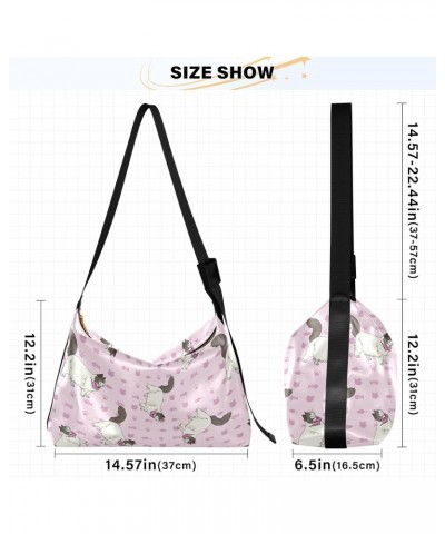 Ragdoll Cat Pink Bow Hobo Crossbody Bags for Women Leather Large Shoulder Bag Cross Body Cute Trendy Womens Tote Bags Handbag...