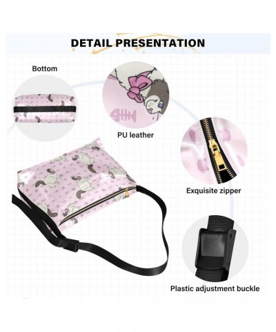 Ragdoll Cat Pink Bow Hobo Crossbody Bags for Women Leather Large Shoulder Bag Cross Body Cute Trendy Womens Tote Bags Handbag...