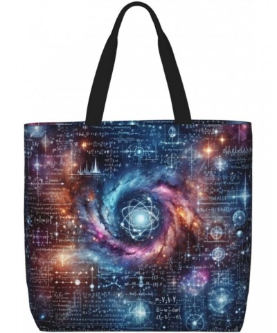 Women'S Soft Tote Shoulder Bag Physical-Formula-Starry-Sky Foldable Travel Purse With Zipper Closure $11.94 Totes