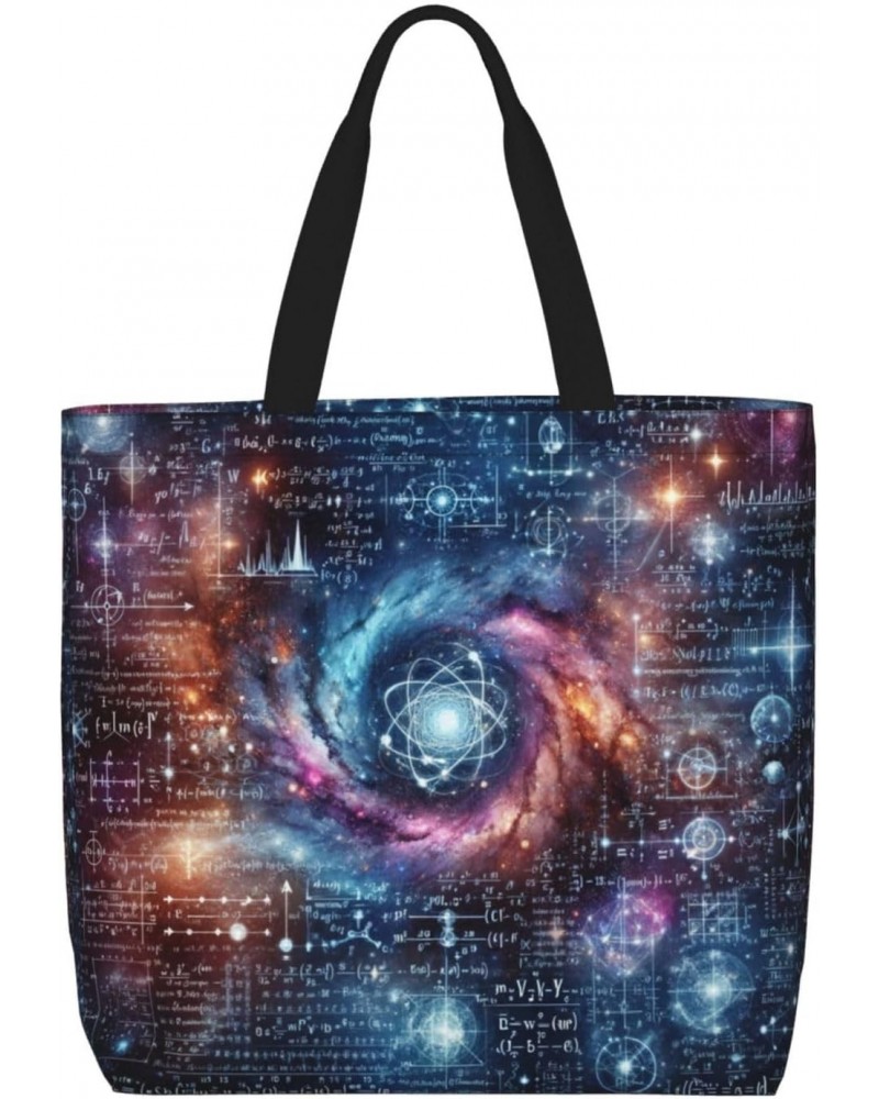 Women'S Soft Tote Shoulder Bag Physical-Formula-Starry-Sky Foldable Travel Purse With Zipper Closure $11.94 Totes