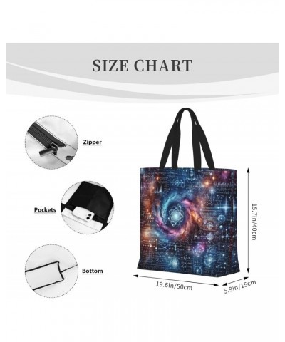 Women'S Soft Tote Shoulder Bag Physical-Formula-Starry-Sky Foldable Travel Purse With Zipper Closure $11.94 Totes