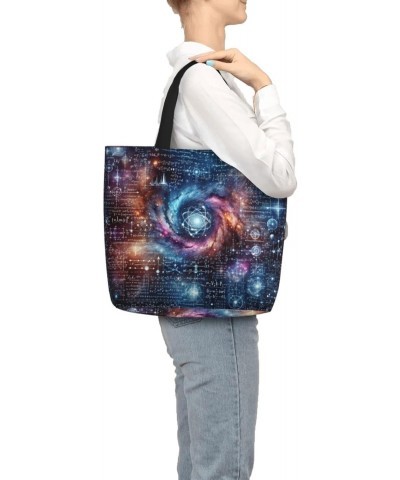 Women'S Soft Tote Shoulder Bag Physical-Formula-Starry-Sky Foldable Travel Purse With Zipper Closure $11.94 Totes