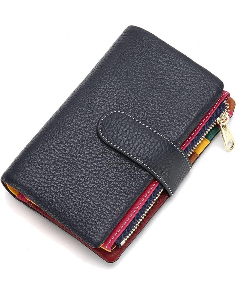 Small Bifold Real Leather Wallet Women Designer Minimalist RFID Blocking Wallet with Removable Card Holder & Coins Pocket (Re...