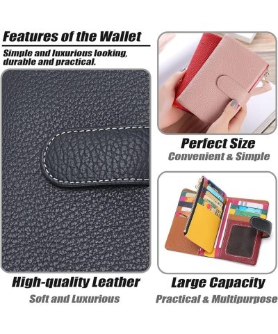 Small Bifold Real Leather Wallet Women Designer Minimalist RFID Blocking Wallet with Removable Card Holder & Coins Pocket (Re...