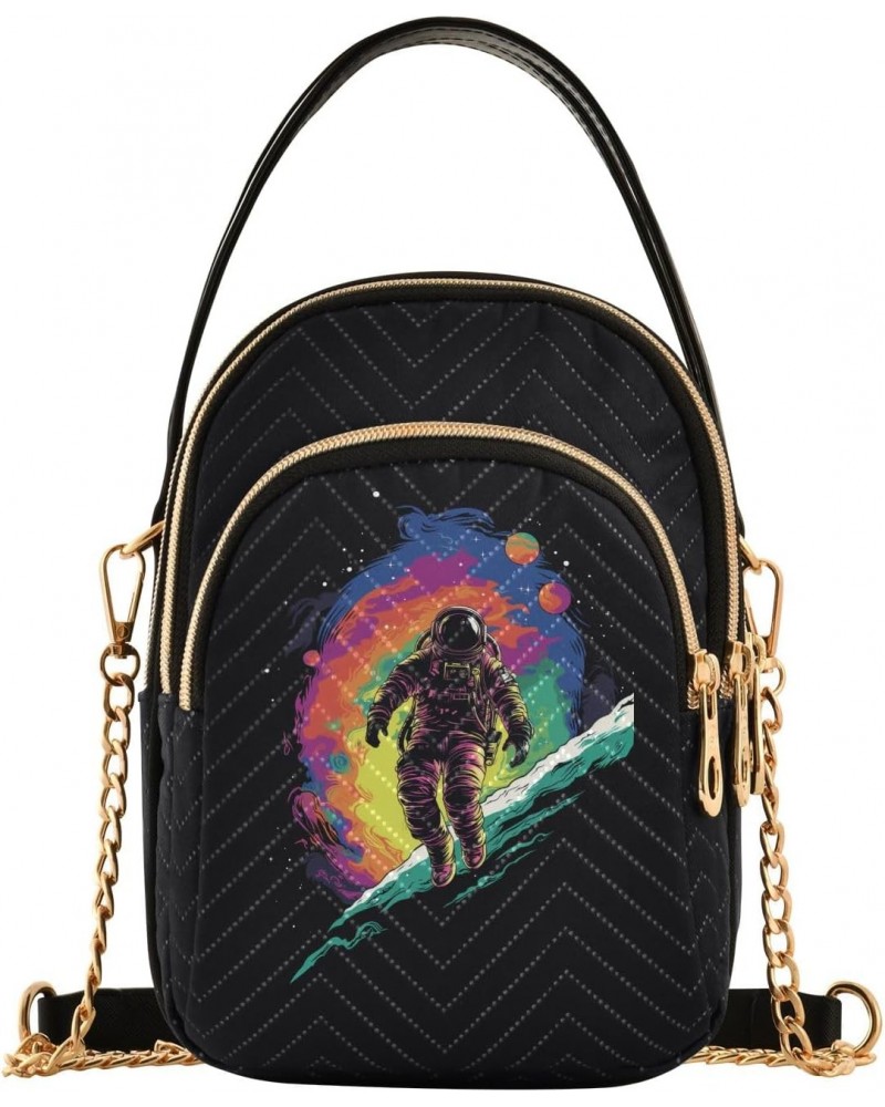 Astronaut in Universe Women's Crossbody Handbags with Zipper, Casual Leather Cell Phone Purse Crossbody Bags for Ladies $11.9...