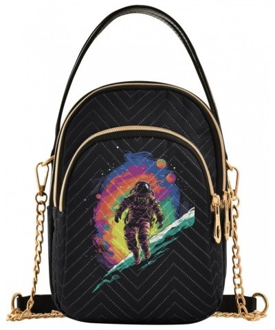 Astronaut in Universe Women's Crossbody Handbags with Zipper, Casual Leather Cell Phone Purse Crossbody Bags for Ladies $11.9...