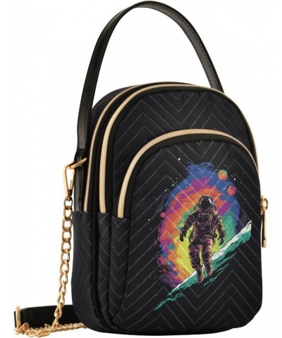 Astronaut in Universe Women's Crossbody Handbags with Zipper, Casual Leather Cell Phone Purse Crossbody Bags for Ladies $11.9...